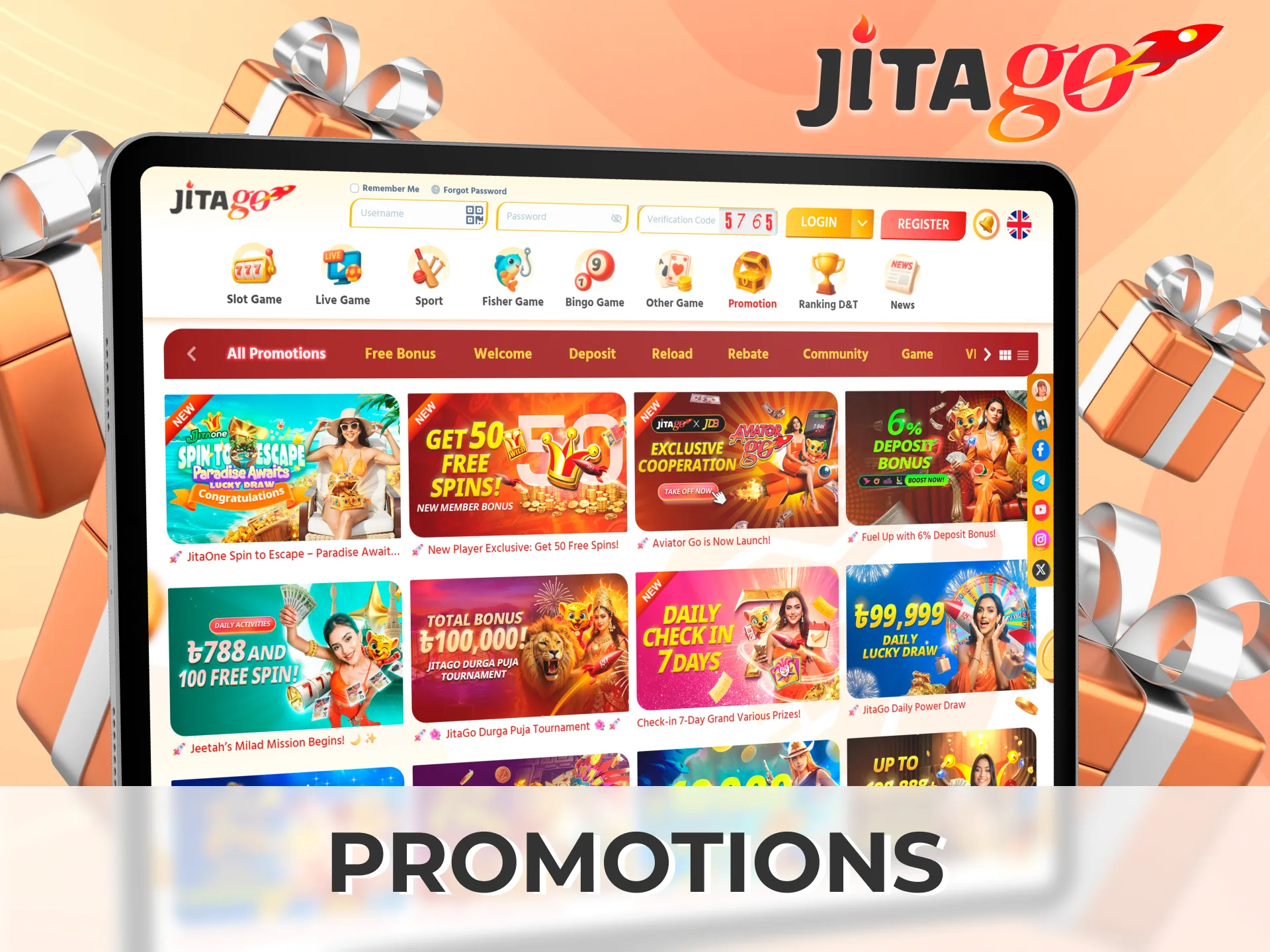 New users from Bangladesh can claim welcome bonuses and promotions on the official Jitago site.