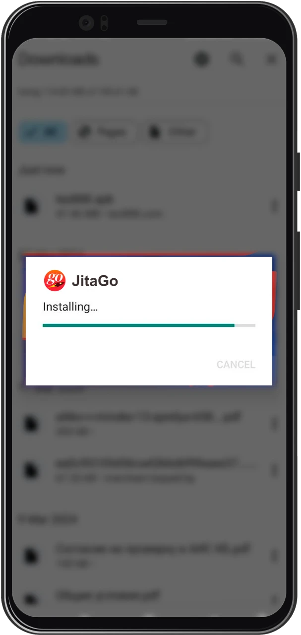 Wait for the Jitago app to download and follow the installation instructions carefully.