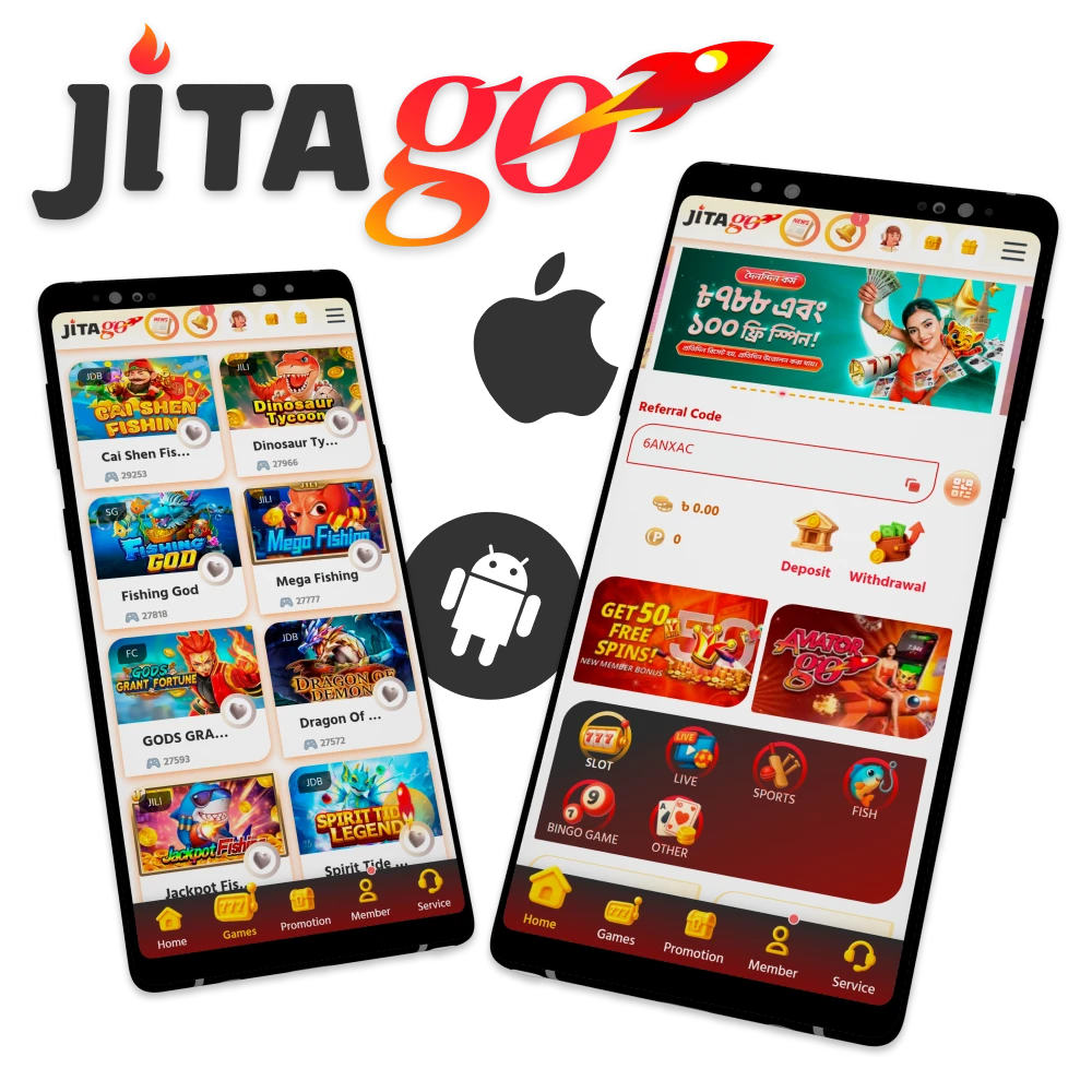 Download the Jitago app for Android and iOS to enjoy casino games and betting anywhere in Bangladesh.