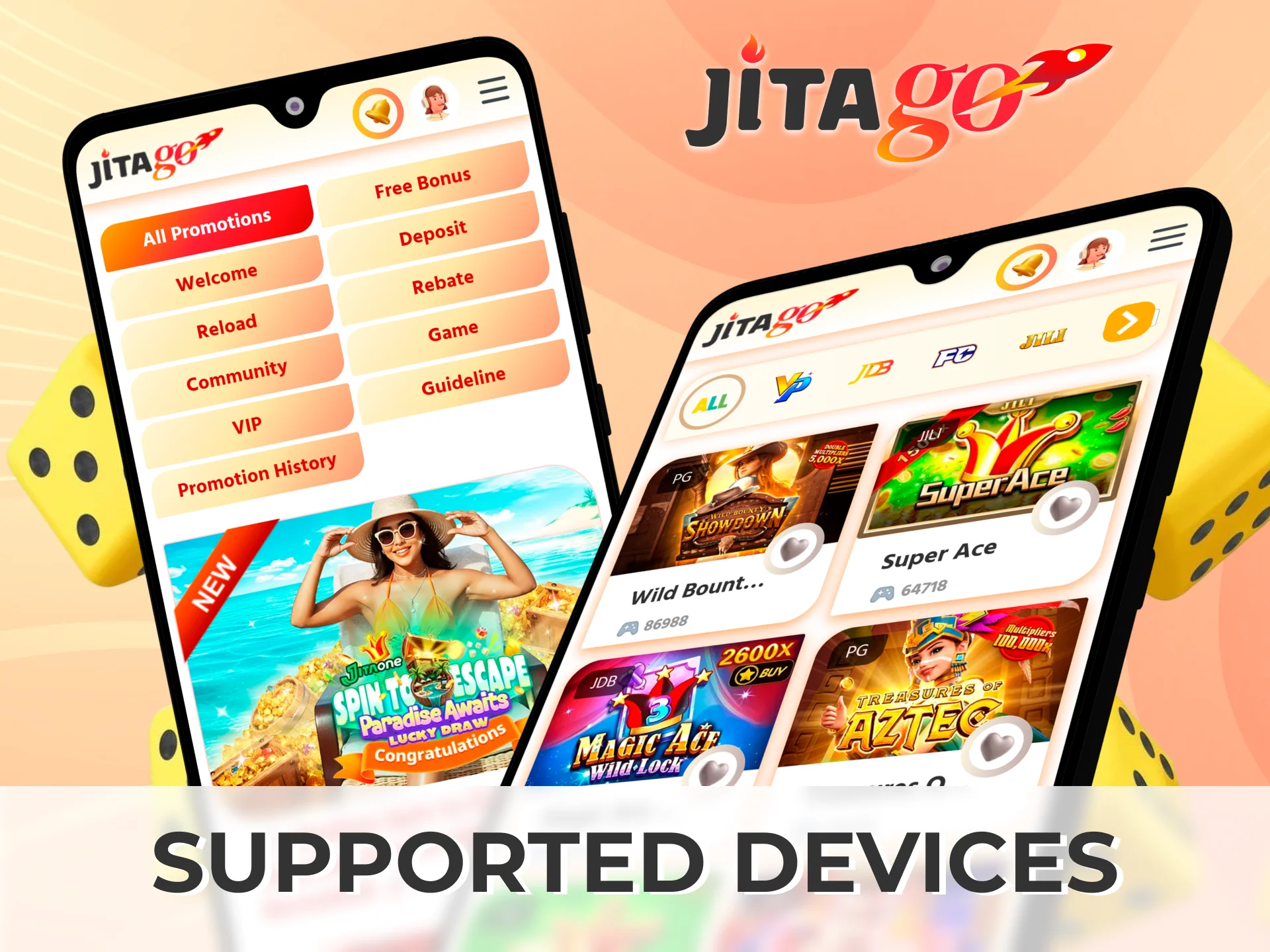 The Jitago app works smoothly on many supported Android devices for betting and casino games.
