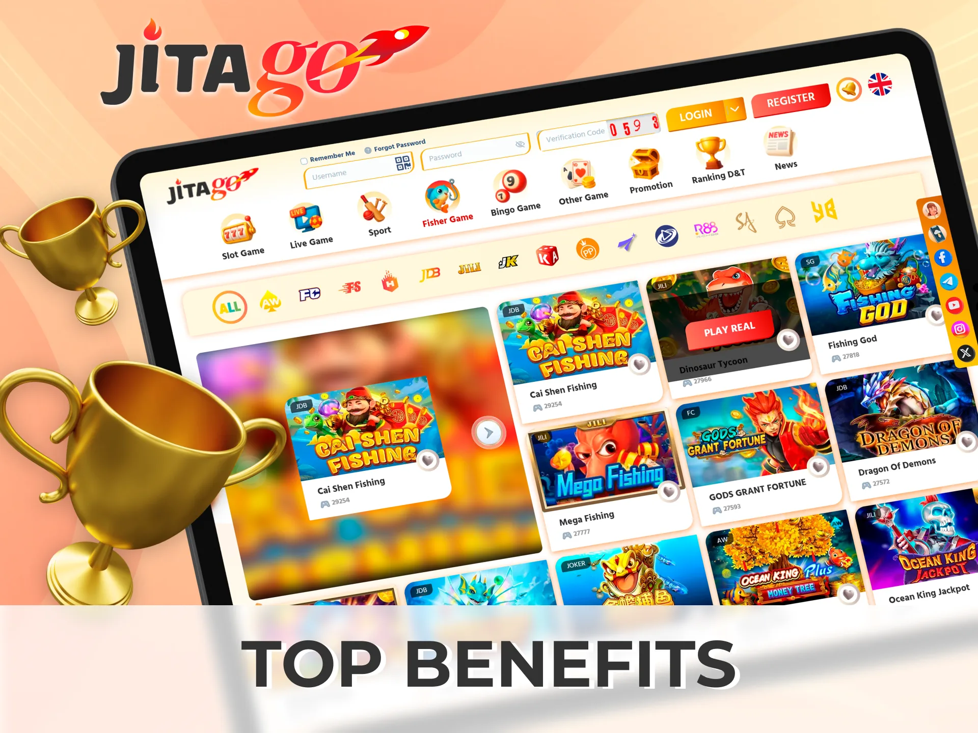 Enjoy casino games, sports betting, live broadcasts, exclusive bonuses, and secure play on the official Jitago mobile app.
