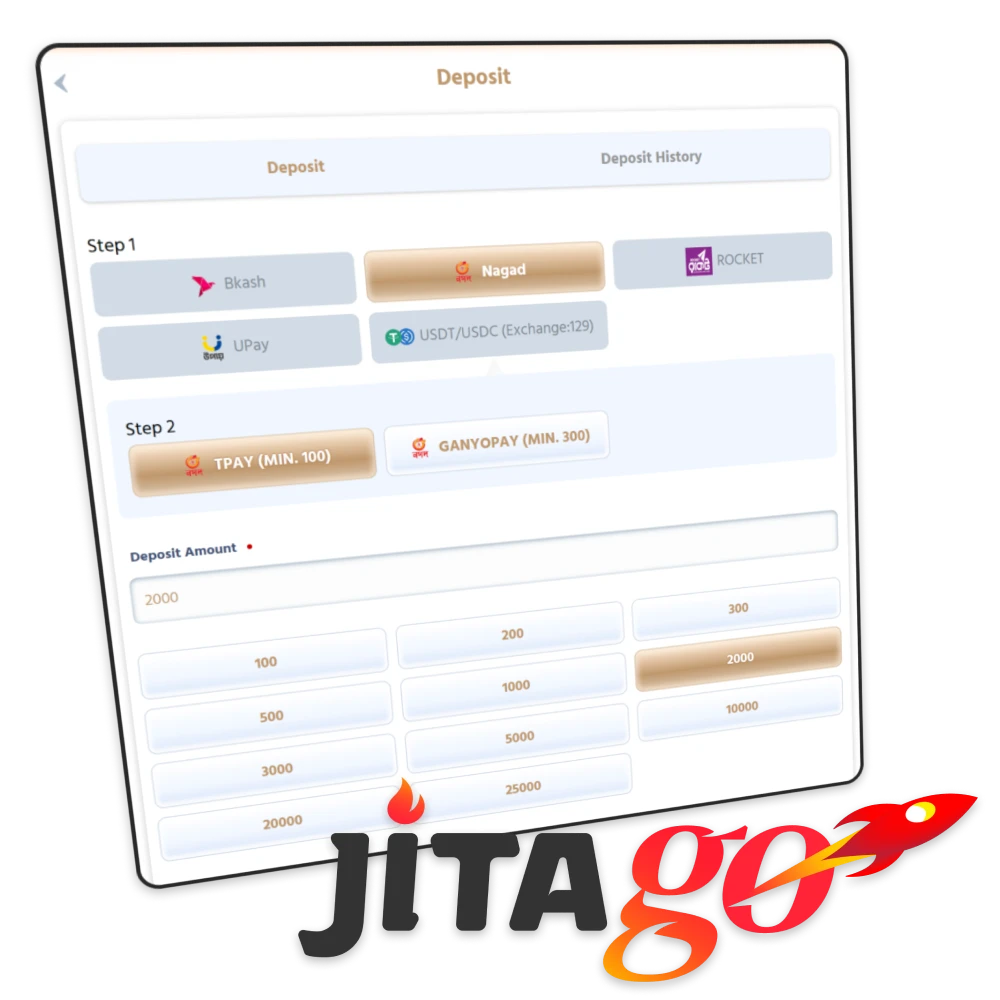 The official Jitago platform offers fast deposits without hidden fees for players.