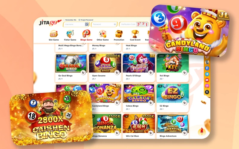 Enjoy classic and modern bingo games together with other players at Jitago.