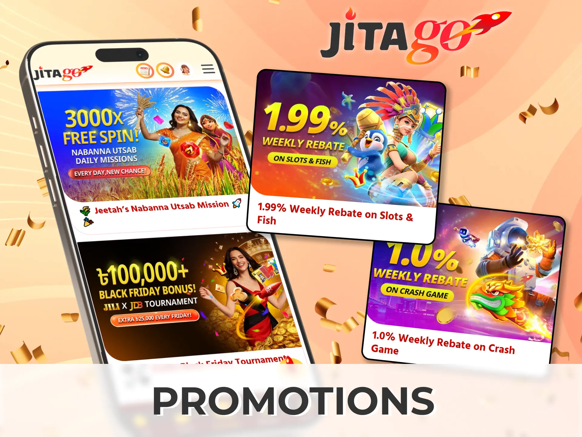 New users from Bangladesh can claim welcome bonuses and promotions on the official Jitago site.