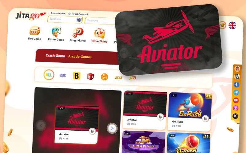 Place bets and watch the plane take off in Aviator at Jitago.