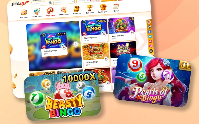 Enjoy classic and modern bingo games together with other players at Jitago.