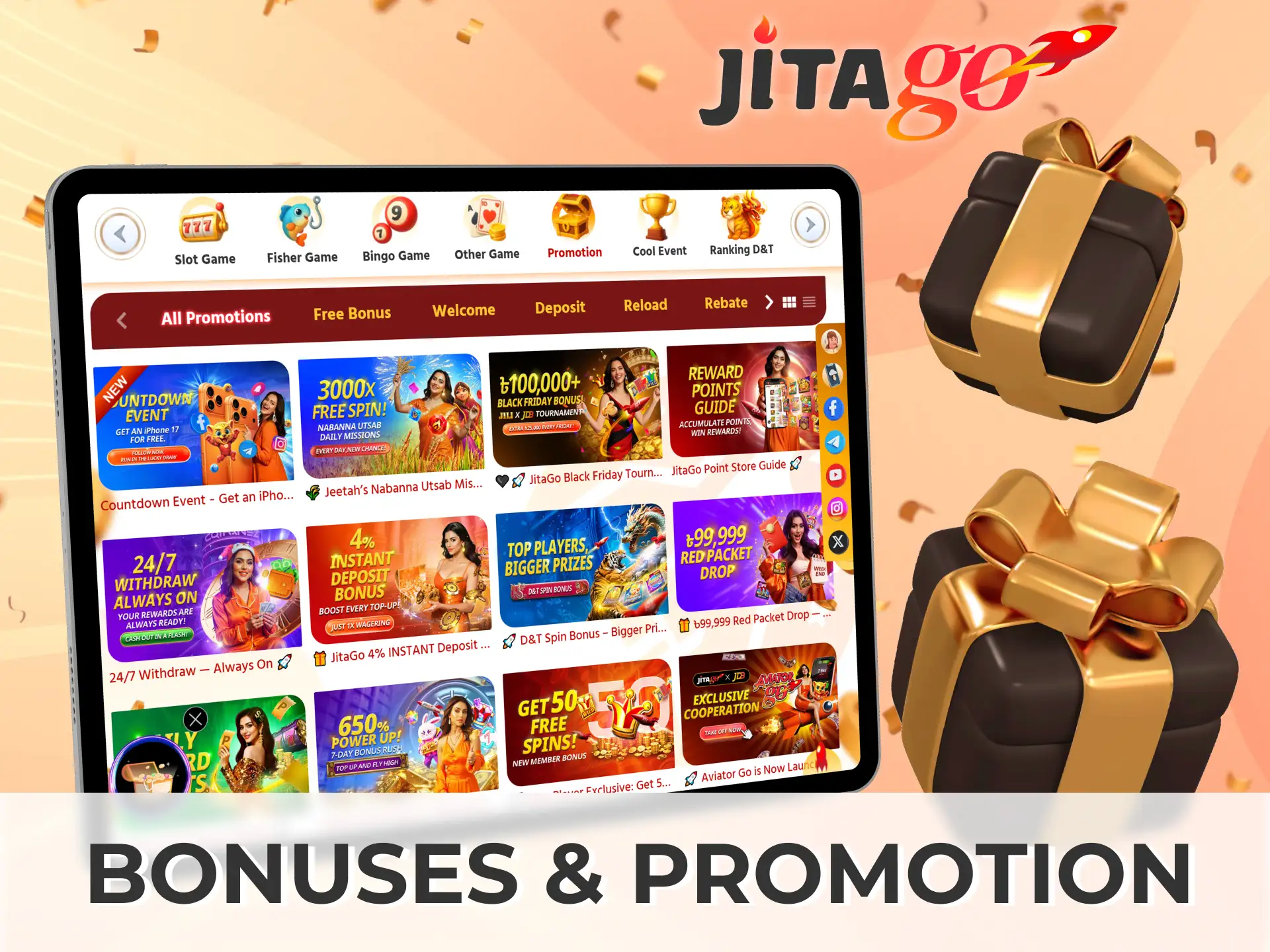 Enjoy daily and weekly cashback promotions with real BDT rewards at Jitago.